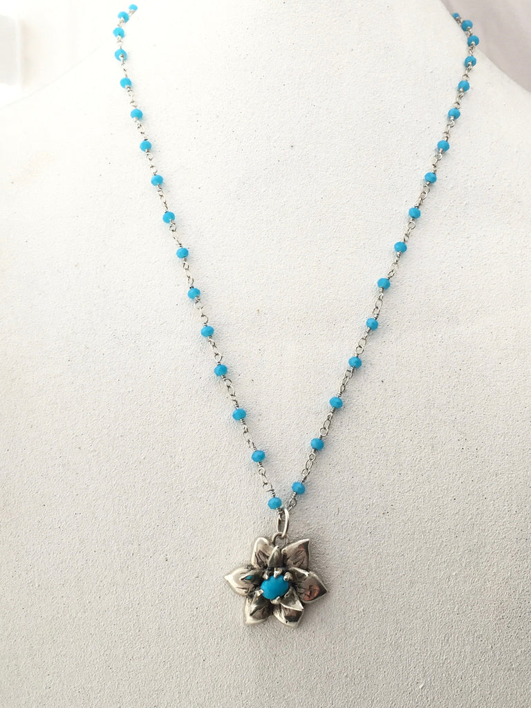 Turquoise Lotus Necklace